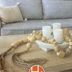 Oversized Beaded Garland. Wooden